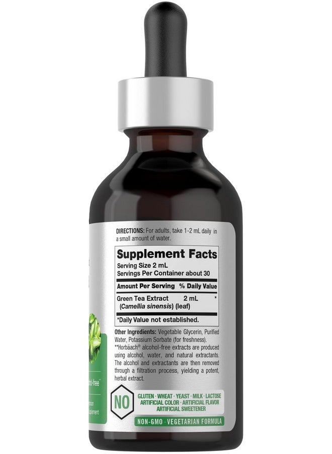 Horbaach Horbäach Green Tea Extract Liquid | 2 Fl Oz | Alcohol Free, Vegetarian Tincture | Super Concentrated Supplement | Non-GMO, Gluten Free  - Image 1