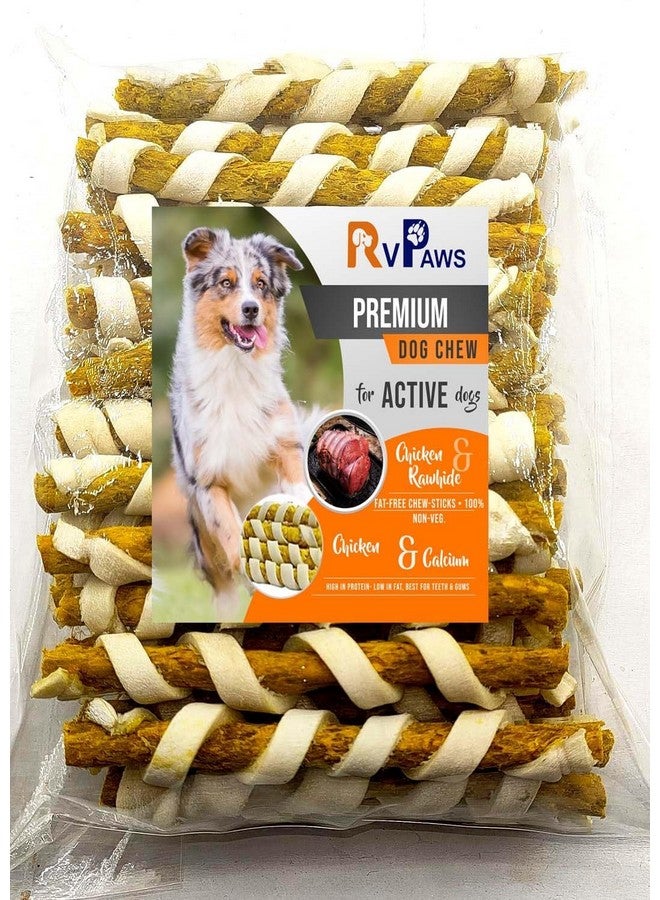 Generic Spiral Munchy Rawhide Chicken Flavor Chew Stix For Dogs & Puppies Pack Of 1 Kg  - Image 1