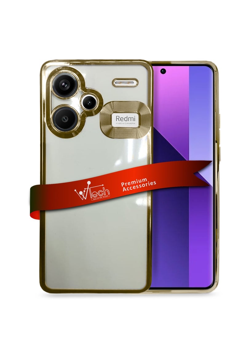 Wtech Shockproof Luxury Plating Hybrid PC Case Cover For Xiaomi Redmi Note 13 Pro+ / Xiaomi Redmi Note 13 Pro Plus 5G 2023 Clear/Gold  - Image 1