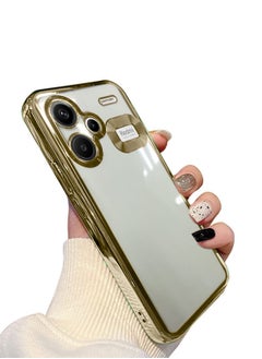 دبليو تيك غطاء حماية هجين من البولي كربونات الفاخر مضاد للصدمات لهاتف Xiaomi Redmi Note 13 Pro+ 5G 2023 / Xiaomi Redmi Note 13 Pro Plus 5G 2023 شفاف/ذهبي  - Image 2