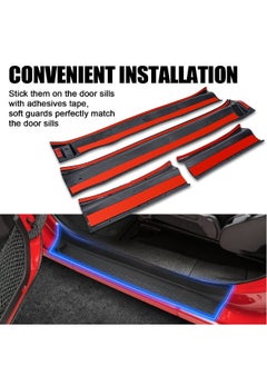 Door Sill Guards Kit, All Terrain Entry Guard Kit, Black Rubber Door Entry Guards for 2018-2021 Jeep Wrangler JL JLU Gladiator JT 4-Door Accessories Parts Door Sill Protector Replacement, (4PCS)
