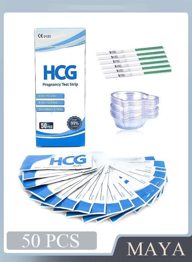 أولو ٥٠ شريط اختبار حمل مع ٥٠ كوب تجميع، مجموعة اختبارات الحمل للكشف المبكر، نتائج سريعة ودقيقة للغاية - Image 1