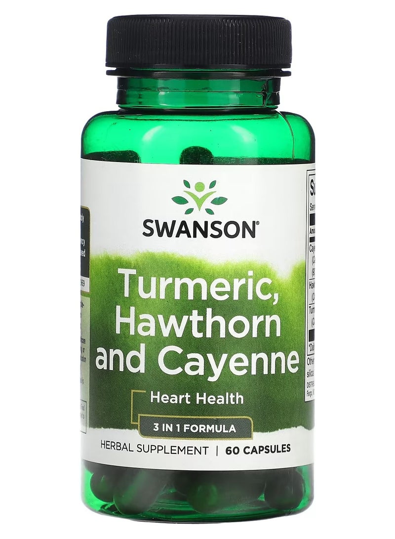 Swanson, Turmeric, Hawthorn and Cayenne, 60 Capsules