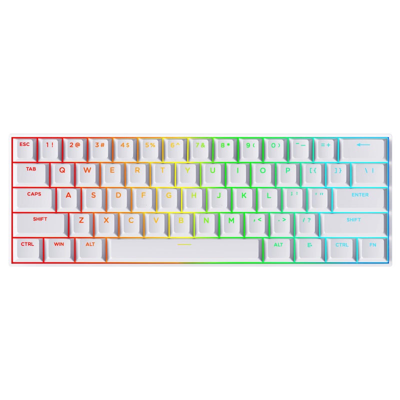 MCHOSE Ace 60 PRO Gaming Keyboard 60 Percent, Hall Effect Keyboard Wired, Magnetic Switch Keyboards Rapid Trigger, 8K Polling Rate, Adjustable Actuation Point, RGB Lighting, HotSwap, White - Image 1