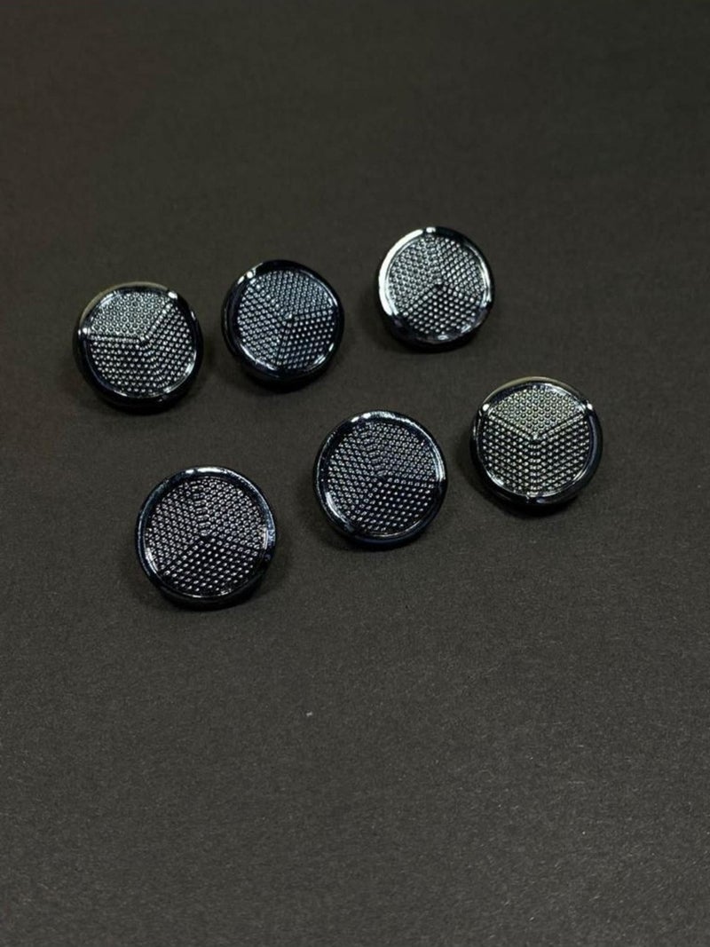 Karan Tuhafiye Karan Haberdashery Cardigan Vest Length Button Metallized (Plastic) Button Anthracite 18 cm Set of 6 - Image 1