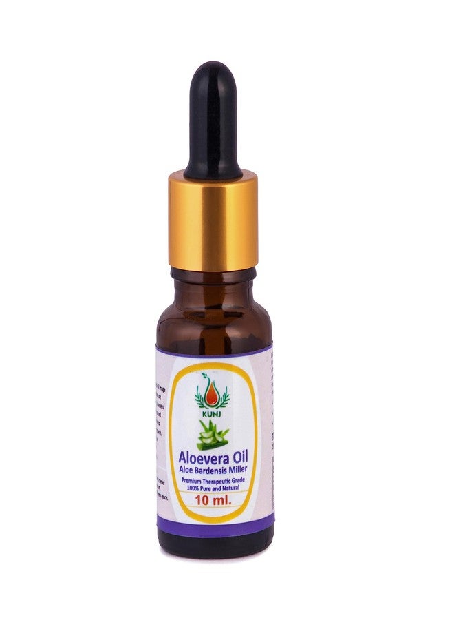 KUNJ Aloe Vera Oil (Aloe barbadensis miller) 10ML - 100% Pure & Natural, Undiluted, Steam Distilled - Therapeutic Grade Oil for Hair Care, Skin Care, Body Massage & Aromatherapy - Image 1