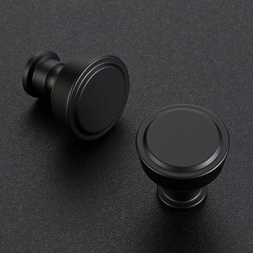 Ravinte 30 Pack Matte Black Kitchen Cabinet Knobs Single Hole Round Dresser Knobs Cabinet Hardware for Kitchen Dresser Drawers - Image 3