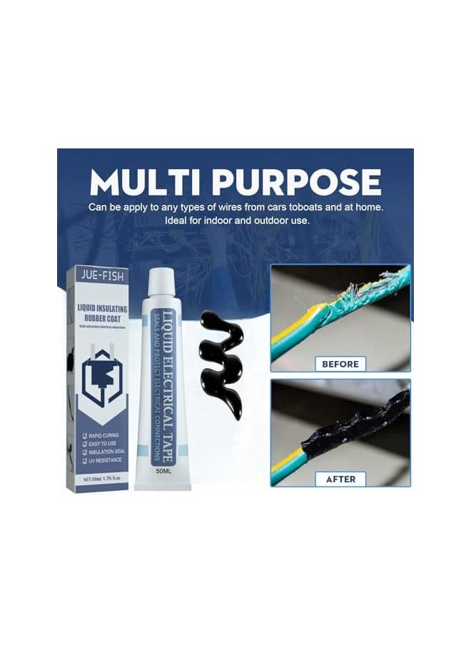 PROMASS - Liquid Insulating Rubber Coat,Liquid Electrical Tape,Liquid Insulation Tape,Cable Repair Paste,Liquid Insulation Glue,Liquid Insulation Electrical Tape,Cable Repair Putty,Waterproof Fast Dry Tape,50mL - Image 1