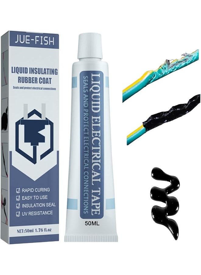PROMASS - Liquid Insulating Rubber Coat,Liquid Electrical Tape,Liquid Insulation Tape,Cable Repair Paste,Liquid Insulation Glue,Liquid Insulation Electrical Tape,Cable Repair Putty,Waterproof Fast Dry Tape,50mL - Image 1