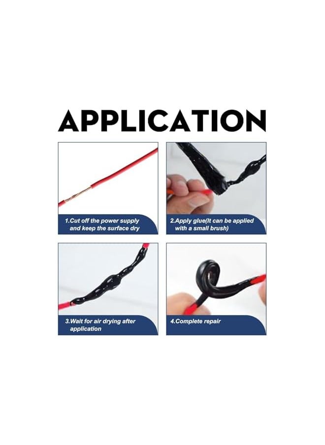 PROMASS - Liquid Insulating Rubber Coat,Liquid Electrical Tape,Liquid Insulation Tape,Cable Repair Paste,Liquid Insulation Glue,Liquid Insulation Electrical Tape,Cable Repair Putty,Waterproof Fast Dry Tape,50mL - Image 1