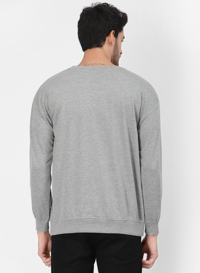 PAUSE Men Grey Regular Fit Round Neck Sweatshirt - Image 5