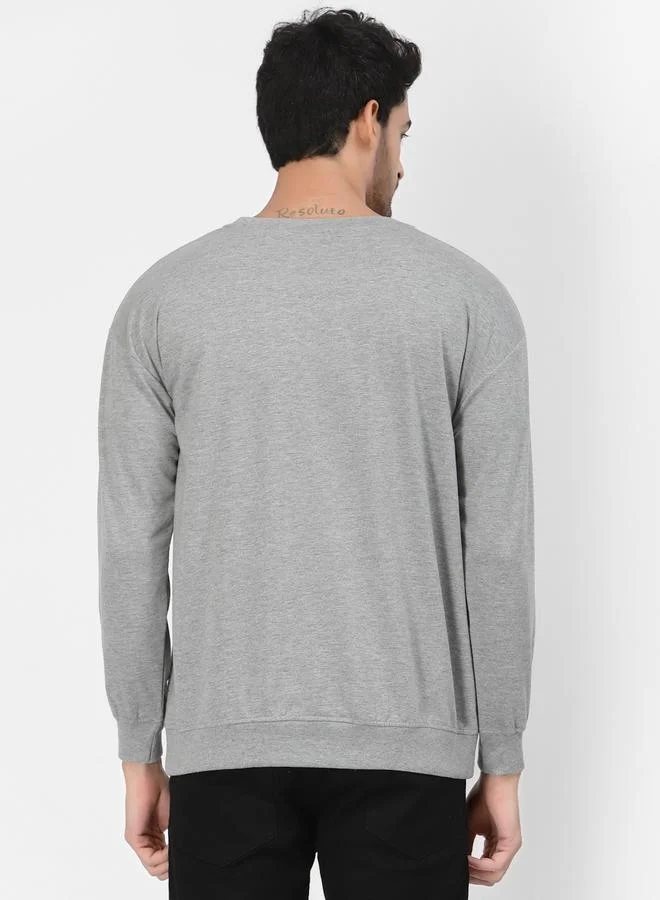 Pause  Men Grey Regular Fit Round Neck Sweatshirt for Men | Best Price UAE