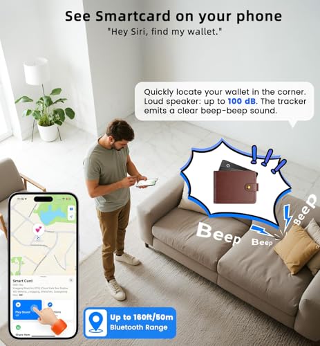 Dsquu Wallet Tracker Card Air-Tag (iOS Only) Ultra-Thin 0.07in IP68 Waterproof Bluetooth Tracker for Wallets, Passport, Work with Apple Find My, Wireless Charging, Anti-Loss Card Locator iOS Only (4 Pack) - Image 4