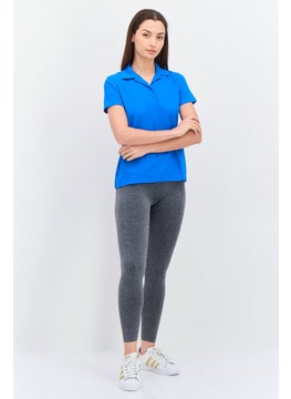 Greg Norman Women Regular Fit Short Sleeve Plain Polo Shirt, Blue  - Image 4