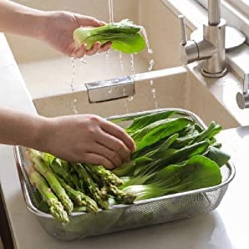 Krupasadhya Krupasadhya Basket Dishwasher Holder Utensil Chopstick Silverware Rack Rectangle Strainer Stainless Steel Colander Mesh Sink Drying Basket for Kitchen Tools 30 20 6 CMPack of 1  - Image 4