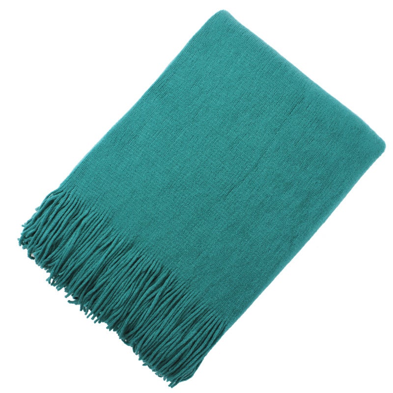Nordic Solid Color Knitted Blanket Decoration Sofa Blanket Factory Direct Supply Leisure Blanket A Generation Of Hair - Image 5