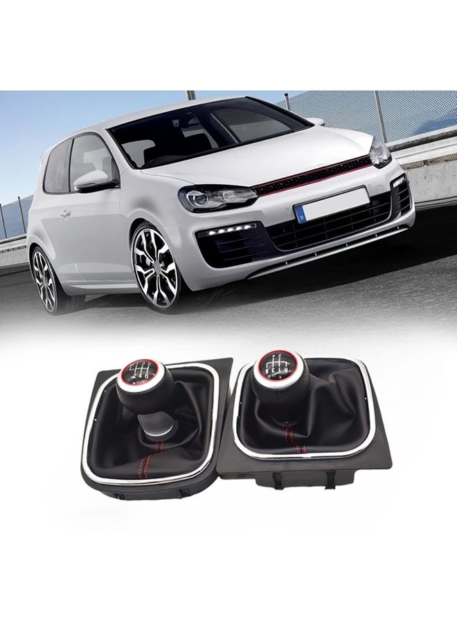 5 سرعات - رأس ذراع تغيير السرعات الداخلي الحلقي الأحمر، بديل ABS لسيارات VW Golf Rabbit Jetta MK5 (2004-2009) وMK6 (2010-2014)، سهل التركيب، متين، عصا ناقل حركة يدوي مع بناء قوي. - Image 3