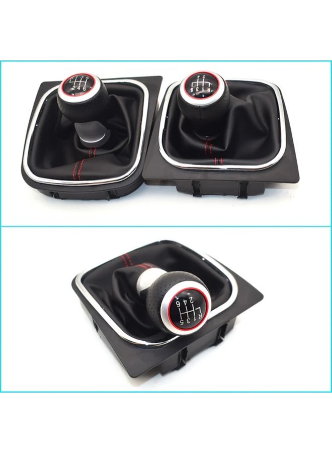 5 سرعات - رأس ذراع تغيير السرعات الداخلي الحلقي الأحمر، بديل ABS لسيارات VW Golf Rabbit Jetta MK5 (2004-2009) وMK6 (2010-2014)، سهل التركيب، متين، عصا ناقل حركة يدوي مع بناء قوي. - Image 4