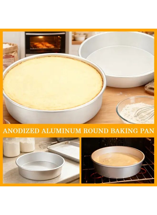10 Inch Round Cake Pan 1pc Heavy Duty Anodized Aluminum Non Stick Baking Pan - Image 5