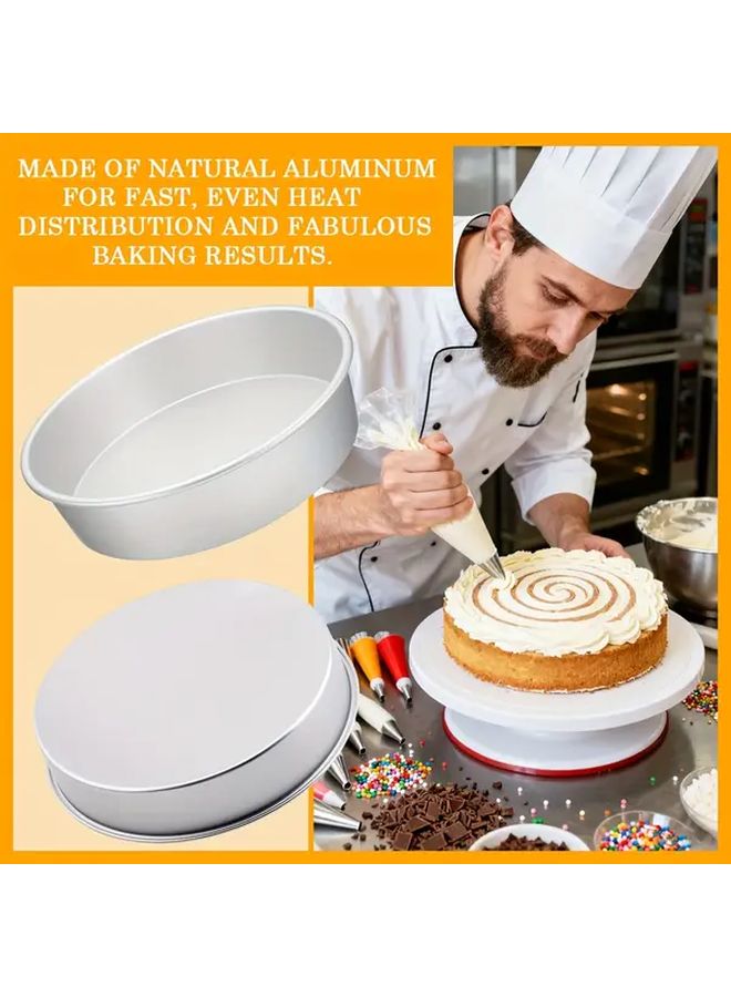 10 Inch Round Cake Pan 1pc Heavy Duty Anodized Aluminum Non Stick Baking Pan - Image 2
