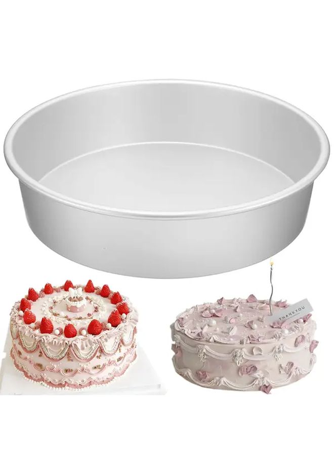 10 Inch Round Cake Pan 1pc Heavy Duty Anodized Aluminum Non Stick Baking Pan - Image 1