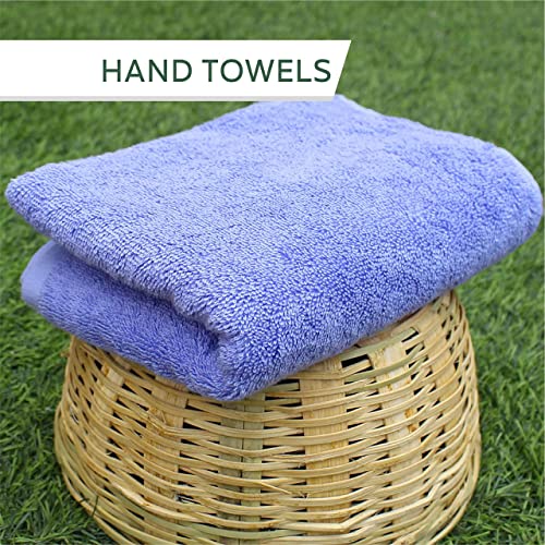 HEELIUM Bamboo Hand Towel | Ultra Absorbent & Anti-Bacterial | 3X Softer Than Cotton Towels | 65 X 40 cm - 600 GSM | Pack of 2 - Peach, Iris - Image 4
