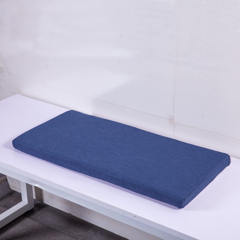 SAMTY Memory Foam Chair Pads Non-Slip Rubber Back Indoor Swing /Settee Cushion 36inX14inX2in(91.5X35.5X5CM)  Blue - Image 4
