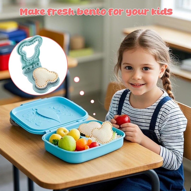 RHVQ Sandwich Cutter and Sealer, Crustless Mouse Shaped Cutters for Kids Lunch, Cute Sandwich Maker Peanut Butter and Jelly Crustless Sandwich Bread for Kids Children Boys Girls (Blue) - Image 5