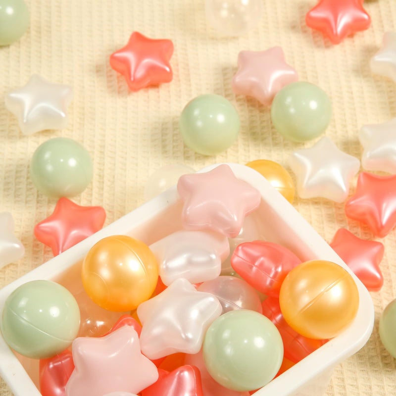Trendplay Star Ball Pit Balls 100 للأطفال الصغار - كرة حفرة الكرة الأشكال البلاستيكية للكرات الأولاد الفتيات الكرة المرحية حفلة عيد ميلاد ديكور ديكور لؤلؤة جول - Image 3