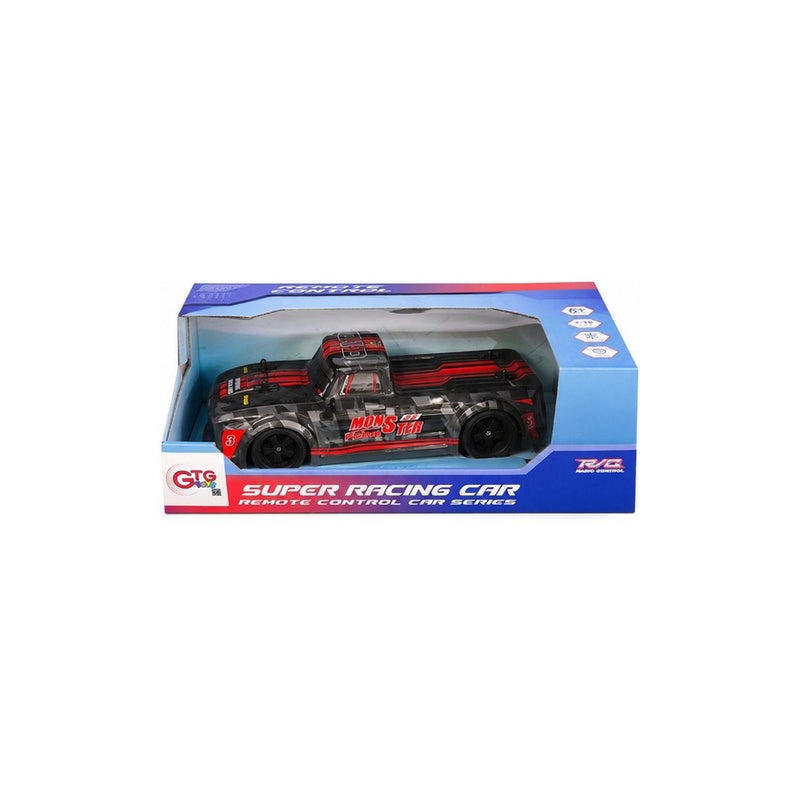 GTC Remote Control Monster Truck Racing Car Toy for Kids, Black and Red - Image 1