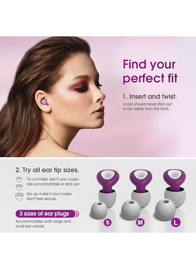 Generic Noise Reduction Waterproof Hearing Protection Earplugs, Reusable Silicone Leep Noise Cancelling Swimming Earplugs, S/M/L Three Sizes - Purple  - Image 5