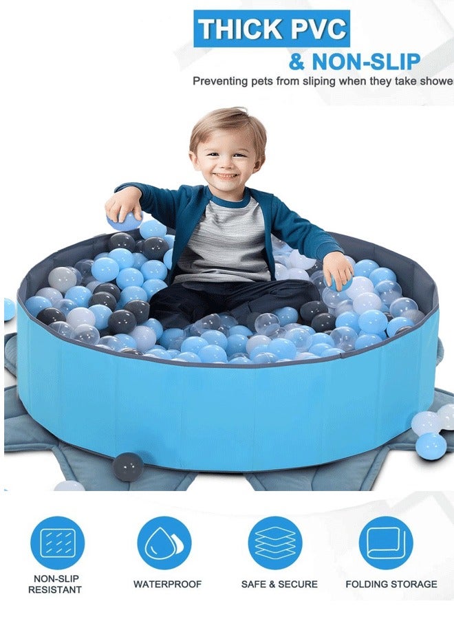 EzzySo Foldable Double Layer Oxford Cloth Kids Ball Pit, Play Ball Pool with Storage Bag (Balls Not Included) Playpen for Baby Toddlers (100CM, Large, Blue)  - Image 1