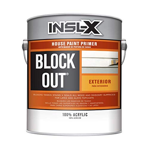 INSL-X Block Out Acrylic Exterior Wood Stain Blocking Primer, White, 1 Gallon - Image 1