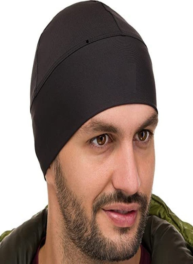 PAROPKAR Skull Cap Helmet Liner & Running Beanie Hat - Winter Thermal Athletic Cycling & Ski Head Caps for Men - Fits Under Helmets (Black) - Image 1