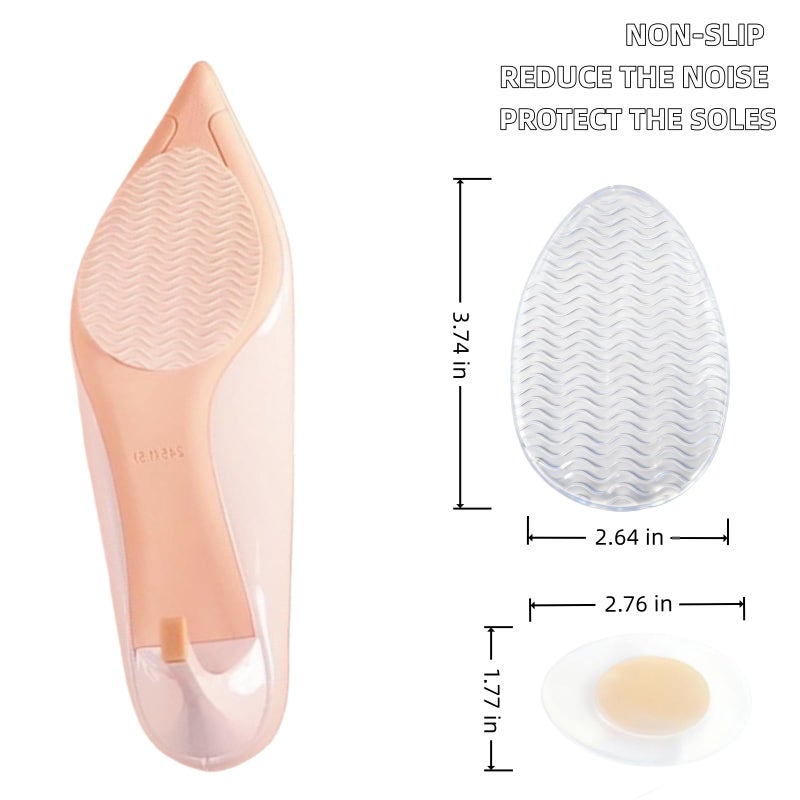 MUMUMAB 5 Pairs Clear Non-Slip Shoe Pads Sole Protectors Adhesive, High Heels Anti-Slip Shoe Grips, Non-Skid Sole Protector for Stilettos Dress Shoes & Pumps - Image 2