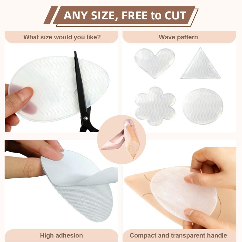 MUMUMAB 5 Pairs Clear Non-Slip Shoe Pads Sole Protectors Adhesive, High Heels Anti-Slip Shoe Grips, Non-Skid Sole Protector for Stilettos Dress Shoes & Pumps - Image 3