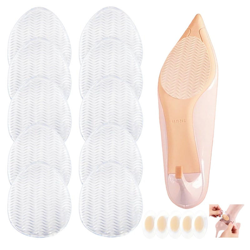 MUMUMAB 5 Pairs Clear Non-Slip Shoe Pads Sole Protectors Adhesive, High Heels Anti-Slip Shoe Grips, Non-Skid Sole Protector for Stilettos Dress Shoes & Pumps - Image 1