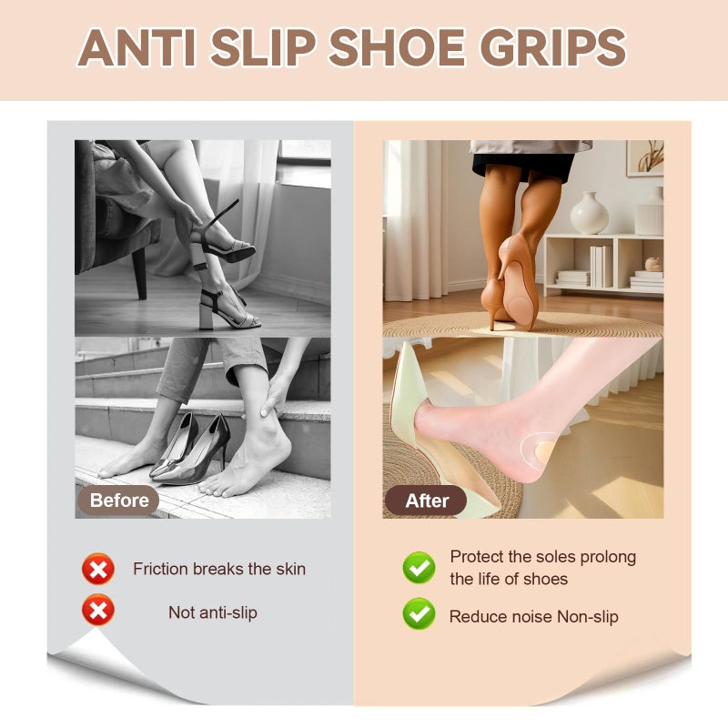 MUMUMAB 5 Pairs Clear Non-Slip Shoe Pads Sole Protectors Adhesive, High Heels Anti-Slip Shoe Grips, Non-Skid Sole Protector for Stilettos Dress Shoes & Pumps - Image 4