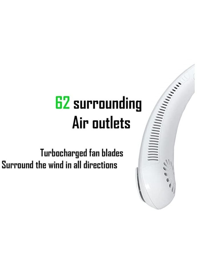 Portable Neck Fan,Hanging Neck Bladeless Fan,USB Rechargeable Personal Fan,3 Speeds Silent 360° Cooling Tuyere Layout,Fast Charging and Long Battery Life,Keeping the Neck Cool at All Times - Image 2