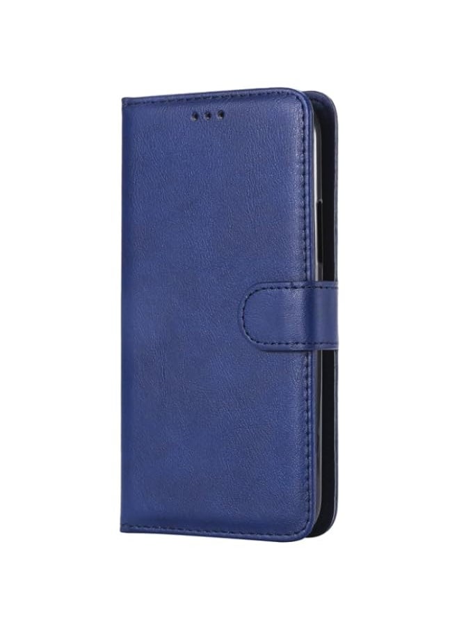 HuHa - HuHa Case Cover Compatible For Motorola Moto G5s Plus Solid Color Horizontal Flip Protective Case with Holder & Card Slots & Wallet & Photo Frame & Lanyard Blue - Image 1
