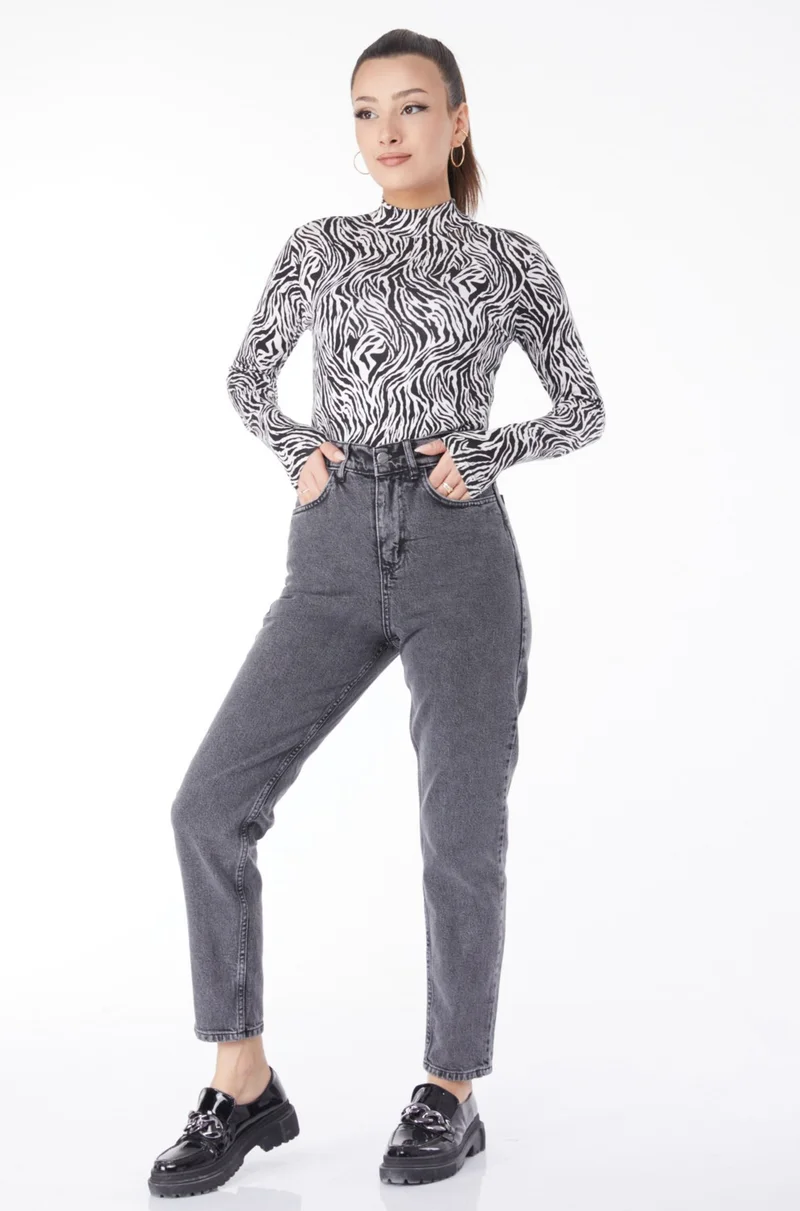 Tofisa 24060-GRI Mom Jeans
