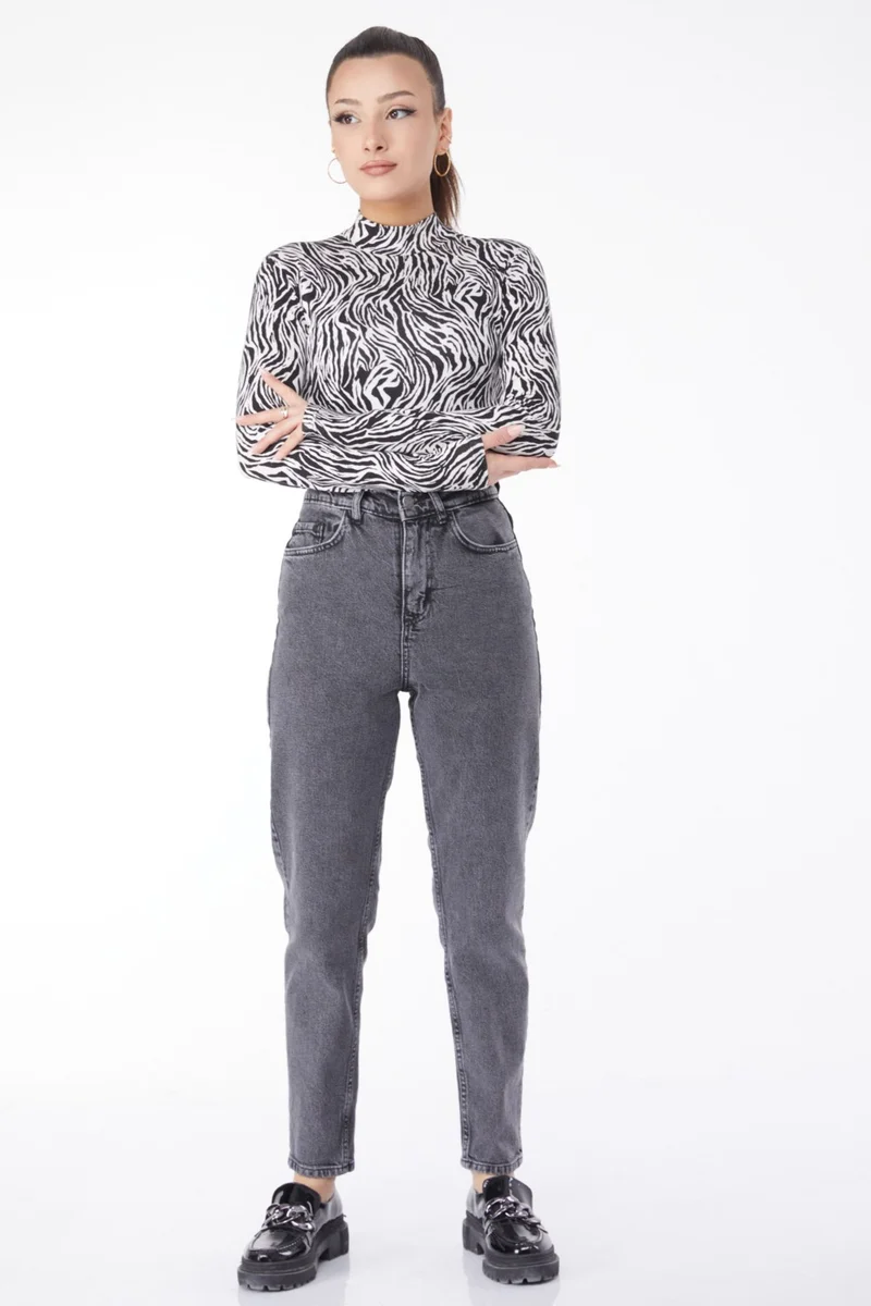Tofisa 24060-GRI Mom Jeans