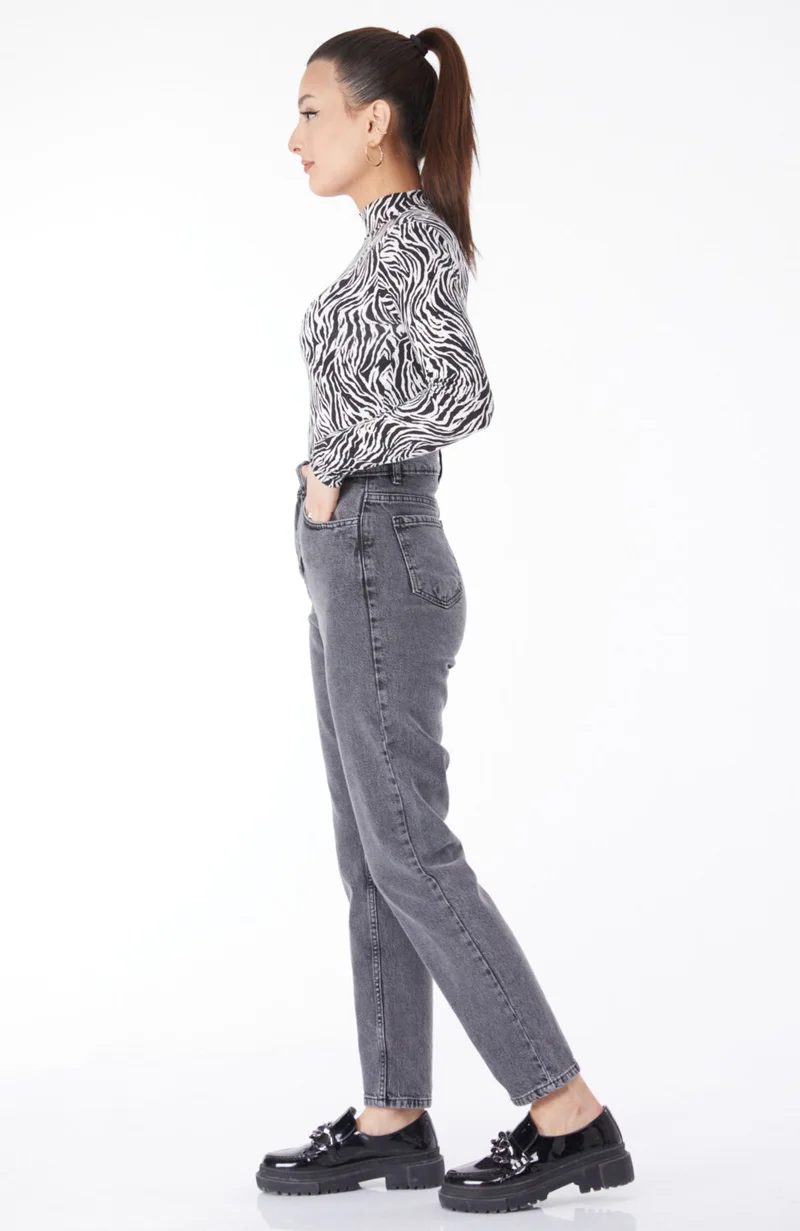 Tofisa 24060-GRI Mom Jeans