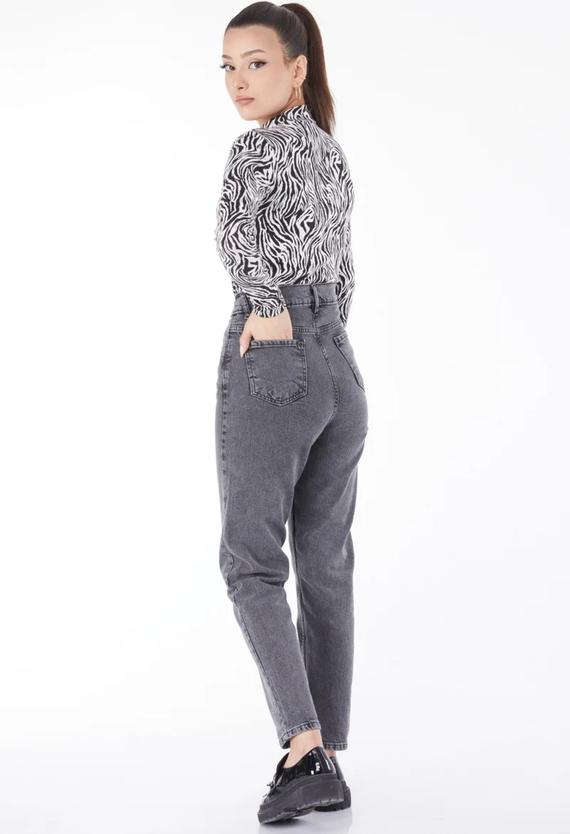 Tofisa 24060-GRI Mom Jeans