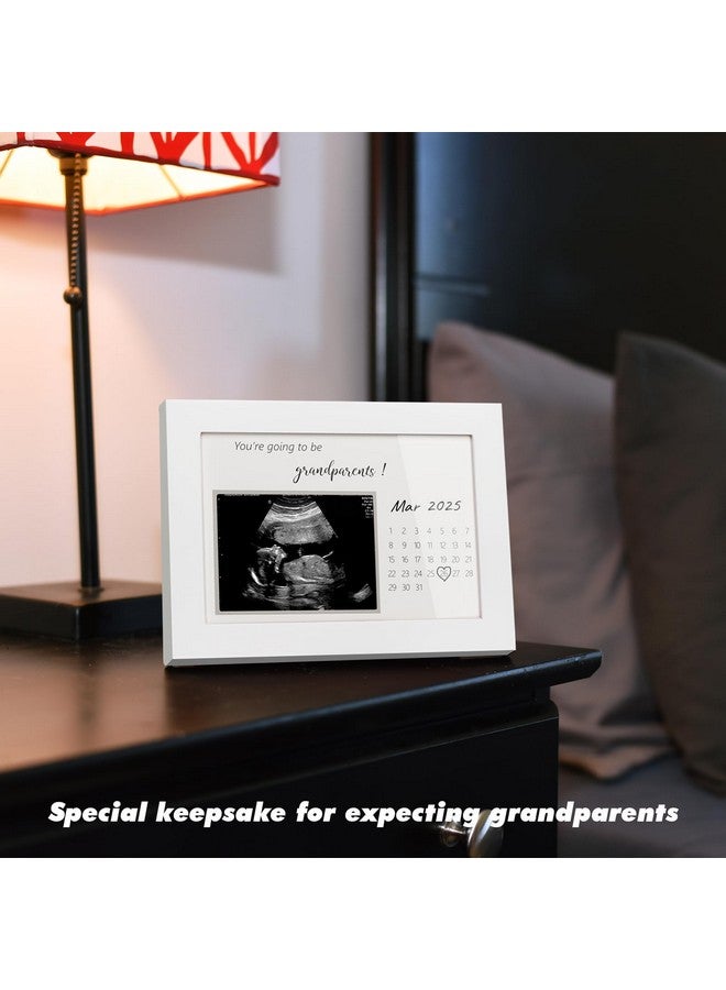 HAMUIERS Pregnancy Announcement for Grandparents, Sonogram Picture Frame, Baby Announcement Sign, Surprise Baby Reveal Ideas to Grandparents Ultrasound Keepsake Frame, First Time Grandparents Gifts, White - Image 4