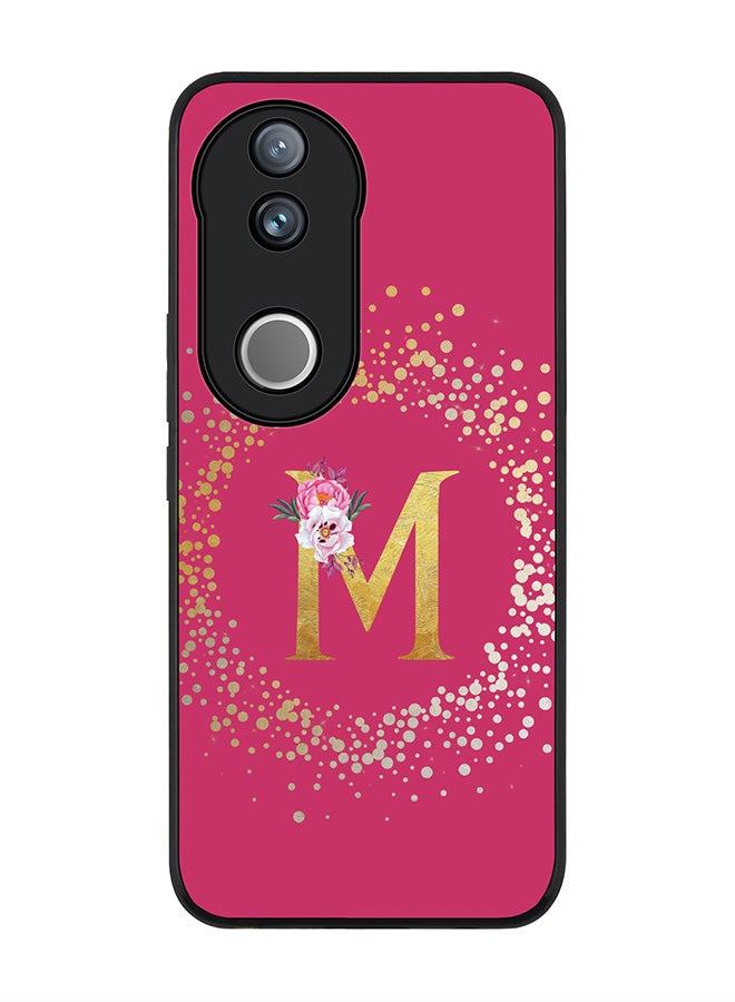 Stylizedd For Vivo V50 / vivo V50e 5G Case,Slim fit Camera Protection, Shockproof Thin Phone cover  - Custom Monogram Floral - M ( Deep Pink ) - Image 1