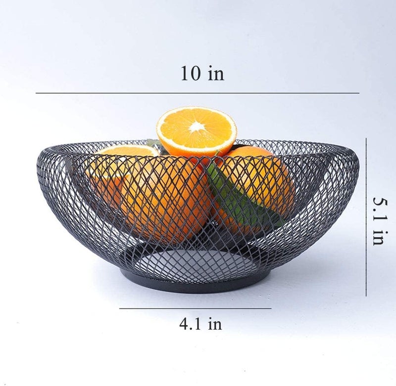 Pritama Round Storage Baskets and Vegetable Holder Hot Mesh Decorative Basket Metal Candy Dish Stand for Kitchen Counter Dining Room Table Office Steel Drain Fruit Bowl - Image 2