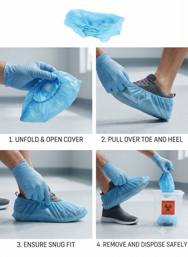 Per4mer 100 Pcs Disposable Plastic Shoe Covers Carpet Cleaning Overshoe - Per4mer - Image 2