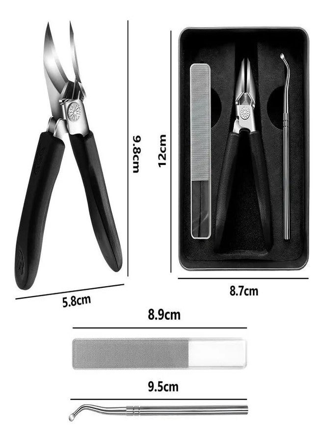 Brijvila Eagle Beak Beveled Nail Clippers 3 pc Sets of Wide Jaw Opening Anti-Splash Slanted Nail Cutter Long Handle Edge Nail Clippers for Thick Nails & Ingrown Care For Men Women & Seniors - Image 3