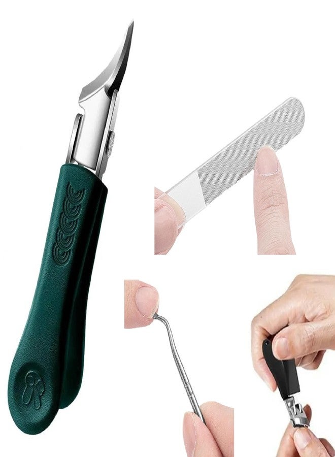 Brijvila Eagle Beak Beveled Nail Clippers 3 pc Sets of Wide Jaw Opening Anti-Splash Slanted Nail Cutter Long Handle Edge Nail Clippers for Thick Nails & Ingrown Care For Men Women & Seniors - Image 1